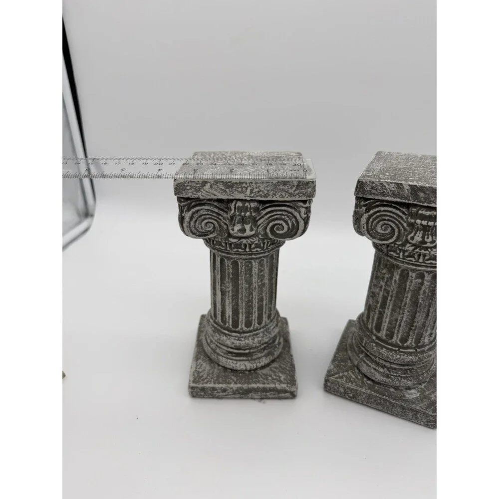 House Parts USA Solid Concrete Roman Pillar Mini Statue Pedestal 8” H